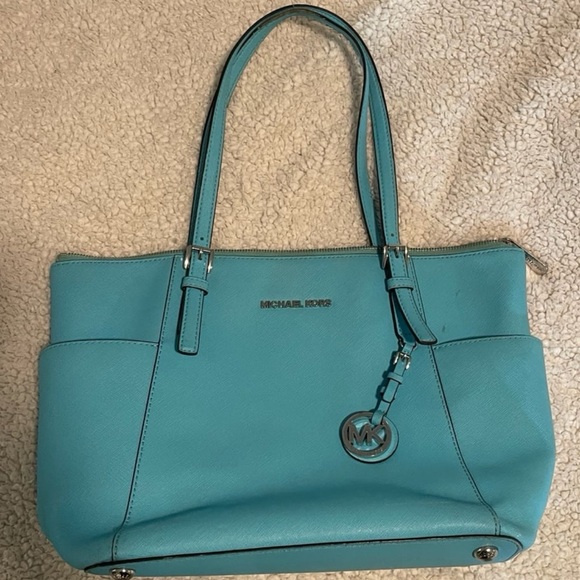 Michael Kors Turquoise Tote Bag - Picture 1 of 5